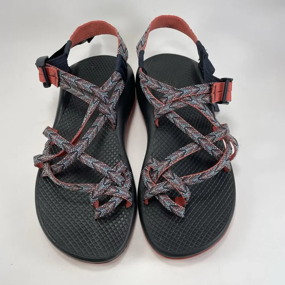 Chaco Zx2 Z/x2 Active Sandals Womens Size 8 Blue Red Toe Loop Water Comfort
